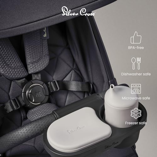 Silver Cross Snack Tray, Pram Accessories | Attaches to Pram Bumper Bar, Made from BPA-free, PVC-free, 100% silicone, Dishwasher-safe beaker and snack pot - Image 4