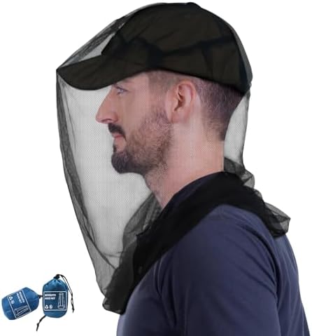South To East Premium Midge Net for Head 2 Pack, Ultra Large & Long, Extra Fine Holes, Fly & Bug Protection Gear for Camping, Hiking, Fishing, Gardening, Safari, Fit All Hats for Men & Women