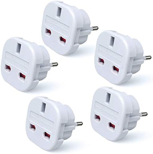 Gadgets Hut UK - 5 x UK to EU Europe European Travel Adapter suitable for France, Germany, Spain, Egypt, China - Refer to Product description for Country list