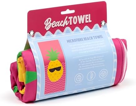 Puckator Good Vibes Only Pineapple Microfibre Beach Towel - Large Quick Drying Lightweight Thin Funny Mens Girls Beach Pool Holiday Towel Towels For Adults Womens - Vacation Accessories Essentials - Image 3
