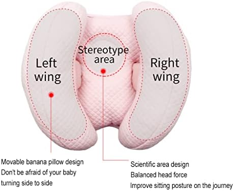 2 in 1 Baby Travel Cushion, Banana Shape Adjustable Baby and Infants Neck Head Support Car Seat Insert Cushion for 3 to 12 Month, Pink - Image 2