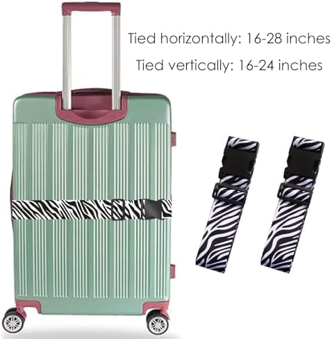2 Pieces of Zebra Pattern Luggage Straps, Adjustable Luggage Straps, Luggage Accessories, Luggage Securing Straps, Travel Supplies - Image 4