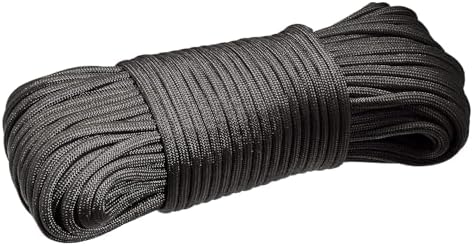 550 Paracord 100FT, Heavy-Duty Strong Rope Parachute Cord, High Strength - 5/32 in x 100 ft (4mm x 30m),Outdoor Camping Gear Tent Rope (Black, 100ft) - Image 2
