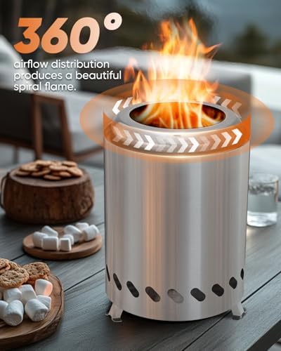 Saker Tabletop Fire Pit, 2026 Upgraded Stainless Steel Smokeless Portable Fire Pit for Camping & Campervan, Outdoor Patio Use, Wood or Pellet Fueled, Camping Gifts for Men - Image 2