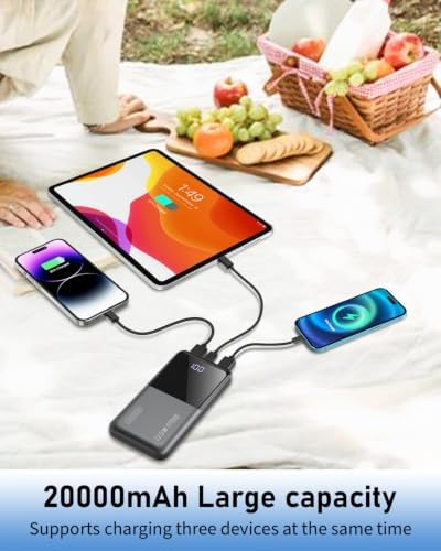 Portable Charger 20000mAh 22.5W Power Bank PD20W Fast Charging PD3.0 QC4.0 USB C Outputs & Inputs PowerBank With LCD Display For Smartphones, Smartwatches, Outdoor Equipment, etc. - Image 4