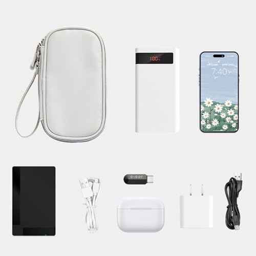 Multi Purpose Travel Storage Bag PU Storage Bag Double Compartments for Technology Gadgets Small Items Travel Electronics Organizers Pouches - Image 4