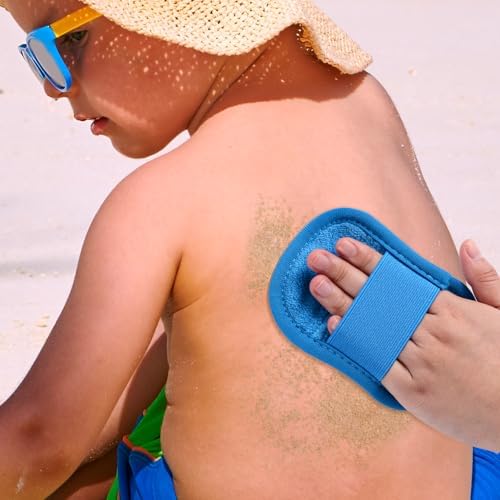 Gosknor 4pcs Sand Remover for Beach, Soft Cleaner Mitts Skin-Friendly Sand Wipe Off Remover Bag with Zipper Seaside Vacation Essentials Ideal for Beach Volleyball Sandboxes Activities - Image 3