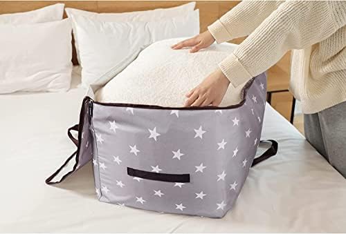 DOKEHOM 3-Pieces 105L Large Storage Bag, Fabric Clothes Bag, Thick Ultra Size Under Bed Storage, Moisture proof (Grey, 3 Pack) - Image 7