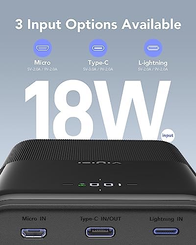 VIYISI Power Bank 30000mAh 22.5W Fast Charging USB C Portable Charger with 4 Outputs & 3 Inputs for Samsung iPhone iPad Android Phones - Black - Image 5