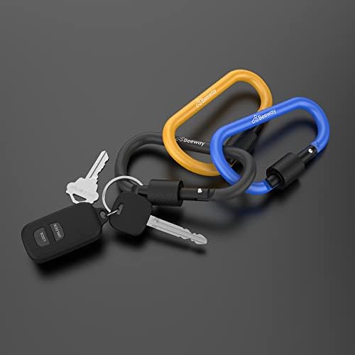 BEEWAY Locking Carabiner, Premium Aluminum Alloy D-Ring Carabiners Key Chain Clip Hook for Camping, Hiking, Traveling, Fishing, Backpack - Image 6