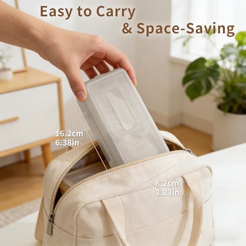6-in-1 Bottle Brush Set - Travel Essential Bottle Cleaner Kit with Silicone Bottle Brush, Nipple Cleaner Brush,Straw Brush, Folding Drying Rack & Storage Case Bottle Cleaning Tool (White) - Image 3