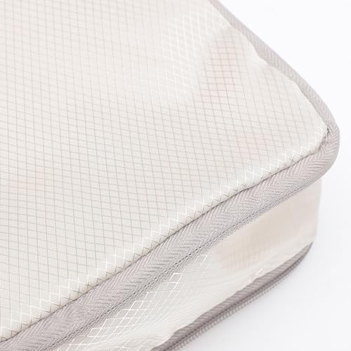 4pcs Beige Compression Packing Cubes for Travel with Zipper Closure, Lightweight Polyester Luggage Organiser Bags to Reduce Clothing Wrinkles, for Camping and Hiking - Image 9