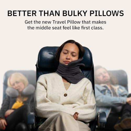 trtl Pillow - Scientifically Proven Super Soft Neck Support Travel Pillow - Machine Washable - Black - Image 6