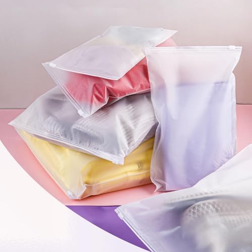 Reusable Zip Lock Bags 34pcs - 5 Size Plastic Travel Organiser Pouches, Frosted Waterproof Storage for Clothes, Shoes, Cosmetics, Suitcase - No Holes Hospital Bag - Image 5