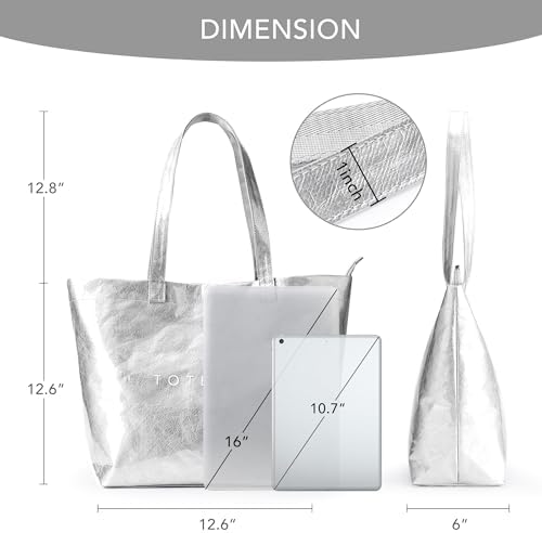 KALIDI Large Beach Bag for Women,Waterproof Tote Bag with Zipper Clear PVC Handbag for Travel Work Dating Shopping - Image 5