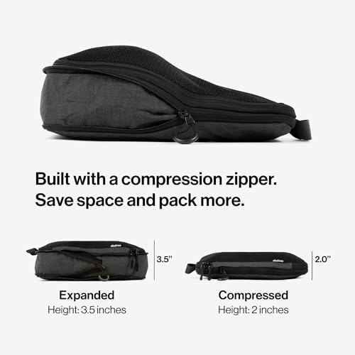 Albatross Compression Packing Cubes | Packing Cubes for Suitcases and Backpacks | Made from Recycled Fabric (Compression Set of 4 - Black) - Image 2