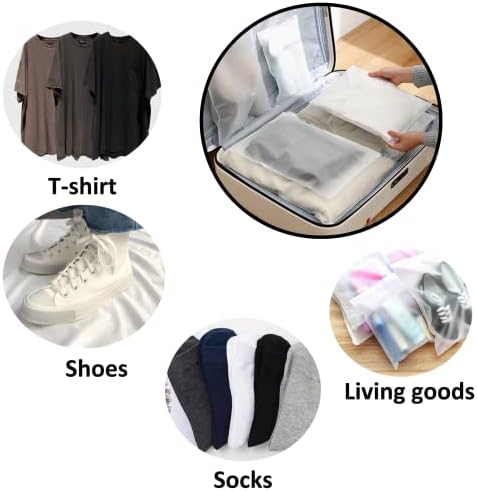 25Pcs Hospital Bag Maternity Essentials - Zip Lock Bags Travel Holiday Accessories 5 Multiple Size, Reusable Plastic Frosted Packing Storage Bags for Clothes Shoe, Luggage Organiser Pouches for Women - Image 7