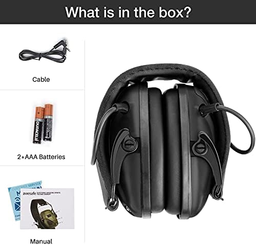 awesafe Electronic Ear Defenders for Adults Hearing Protection Noise Reduction Sound Amplification Earmuffs Ear Protectors NRR 24dB - Image 6