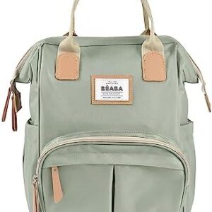 BÉABA - Baby Changing Backpack - Large Storage Volume - Changing Mat Included - Multiple Pockets - Large Opening - Isothermal - Multifunction Travel Bag - Wellington - Sage Green
