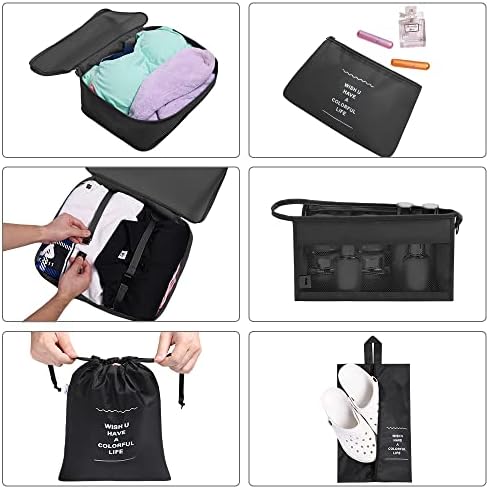 OSDUE Packing Cubes for Suitcase, 8PCS Thickening Travel Organiser Packing Bags Lightweight Travel Accessories Organizers Essentials Clothes Shoes Cosmetics Toiletries Storage Bags - Image 5