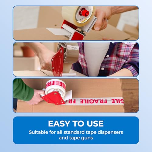 Double Dragon Mixed Packing Tape Multipack –66m Long, 48mm Wide, 3 Rolls| Brown, Clear & Fragile Printed Tape Rolls | Secure Adhesive Sealing Cellotape Tape for Parcels, Moving Boxes & Storage - Image 5