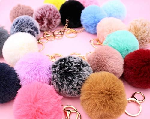 Real Sic Pom Pom Keychain - Faux Fur For Girls Women Backpack Purse Gift, Mint, Medium - Image 7