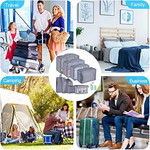 Packing Cubes for Suitcase,Geediar 9 PCS Travel Luggage Packing Organizers Waterproof Travel Essentials Bag Clothes Shoes Cosmetics Toiletries Storage Bags(a-Grey) - Image 6