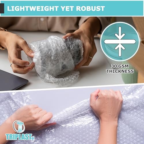 Triplast Bubble Wrap Roll (Pick Any Size: 500mm x 60m) – Strong & Durable Air Bubbles Cushioning for Fragile Items – Packaging Essential for Moving House, Shipping Parcels & Packing Storage Boxes - Image 4