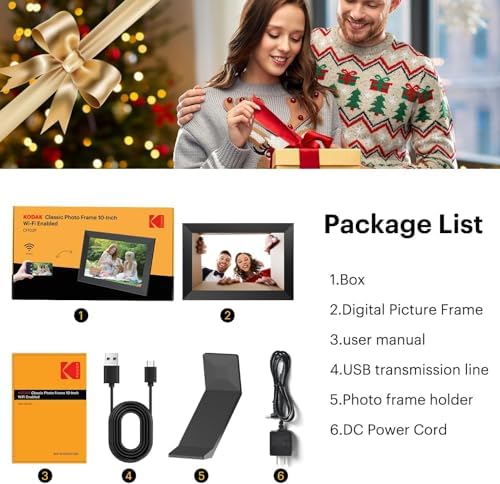KODAK Digital Picture Frame WiFi 10.1 Inch HD IPS Touch Screen Electronic Picture Frame with 32 GB Memory, Automatic Picture Rotation, Share Photos or Videos Anywhere via App, Black - Image 6