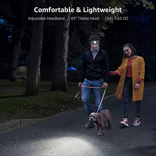 Lepro Head Torch Rechargeable, 2 Pack 2000L Waterproof LED Headlamp with Red Warning Lights, 30Hrs Runtime, 6 Lighting Modes, for Running Fishing Camping, Super Lightweight Headlight for Kids & Adults - Image 5