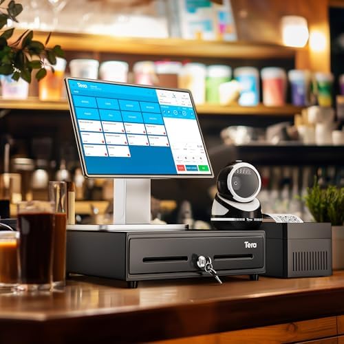 Tera 13" Cash Register Drawer Auto Open 33.5x30x10.4cm with 3 Bill 8 Coin Cash Tray 6 Keys Removable Coin Compartment Key-Lock 12V RJ12 Interface Media Slot for System Shop Business 330G - Image 7
