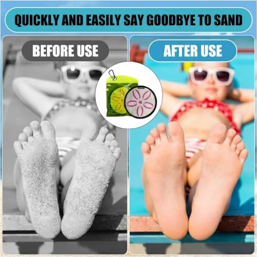 Pink Reusable Sand Wipe Off Mitts with Elastic Band | Portable Beach Sand Removal Pouch, Family Cruise Vacation Travel Essentials for Women, Girls Beach Must Haves - Image 2