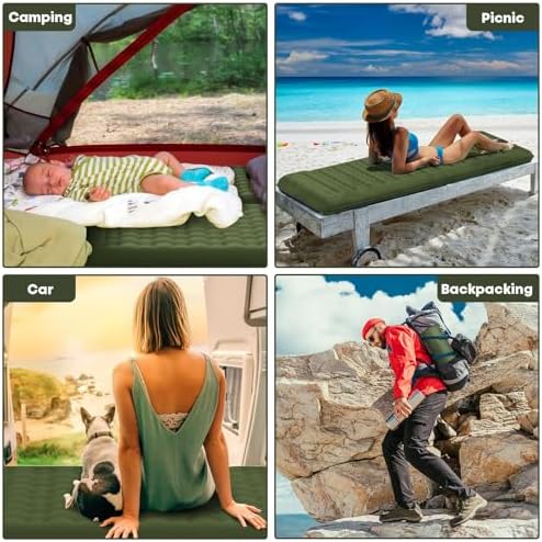 Camping Air Bed 12-15CM Extra Thick, Reinforced Support Structure with Built-in Foot Pump and Pillow Portable Camping Sleeping Mat Air Mattress for Tent Backpacking Hiking Travel - Image 6