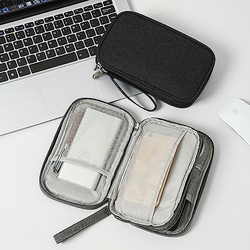 Portable Cable Organiser Bag Travel Organiser Double-Layer Cable Organiser Bag All-in-One Electronics Case for Tech Accessories, Charger, Power Bank,Earphone,Stylish Travel Gear for Men & Women - Image 7