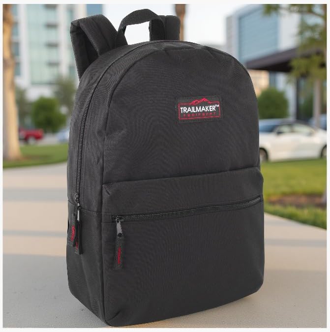 Classic Vintage Backpack for Adults and Kids with Adjustable Padded Shoulder Straps | School Bookbags for Girls, Boys (Black) - Image 6