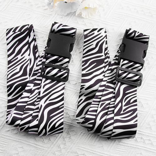 2 Pieces of Zebra Pattern Luggage Straps, Adjustable Luggage Straps, Luggage Accessories, Luggage Securing Straps, Travel Supplies - Image 3