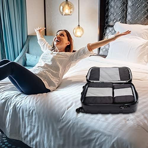TravelWise Luggage, Black, 2 Small, 2 Medium, 1 Large, Luggage Packing Organization Cubes 5 Pack - Image 6
