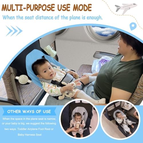 Baby Airplane Bed, Baby Travel Essentials for Flying, Plane Portable High Chair Harness Seat for Toddler, Must Haves for Infants 1-8 Months Old - Image 6