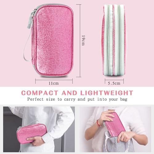Travel Cable Organiser Bag,Double Layer Tech Pouch for Charger,Lightweight Carry Case Travel Essentials Gadget Bags for Business Trip,Office & Daily Use,Accessories Storage Cable Bag - Image 2