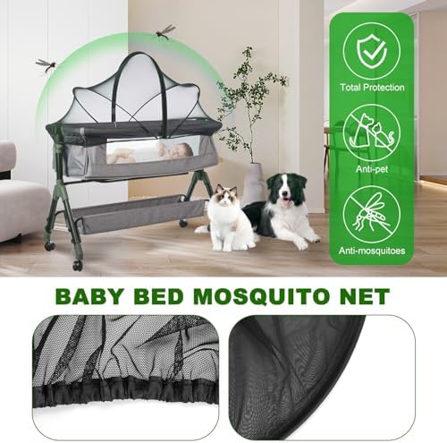 Fine Mesh Mosquito Net with Silent Zipper for Baby Travel Cot, Black | Smooth Noiseless Zipper Enables Easy Access, Quick To Assemble, Tightly Woven Mesh Blocks Insects - Image 4