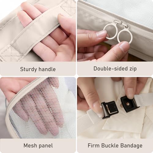 Packing Cubes for Suitcases, MOFELON 9 PCS Packing Cubes for Backpack, Waterproof Luggage Suitcase Organiser Bags, Travel Essentials Bag for Clothes Shoes,Travel Accessories (Beige) - Image 5