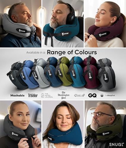 SNUGL Travel Pillow - Neck Pillow Memory Foam, Travel Neck Pillows for Adults, Ideal for Camping, Airplane & Gaming - Travelling Essentials - Gifts for Travellers (Black - Adult Regular) - Image 9