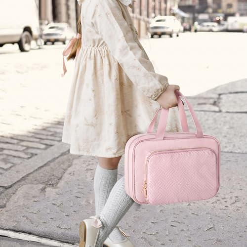 Fasrom Hair Accessories Storage Bag for Girls, Hair Bow Organizer, Hair Accessories Storage Carrying Case Pink - Image 7