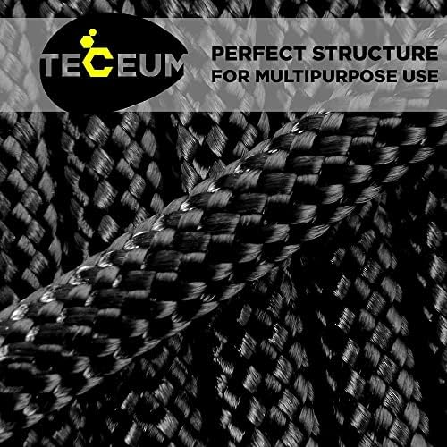 TECEUM Paracord Type III 550 Black – 30 m – 4mm – Tactical Rope MIL-SPEC – Outdoor Para Cord – Camping Hiking Fishing Gear and Equipment – Parachute Cord – Strong Survival Rope (100ft) 016 - Image 5