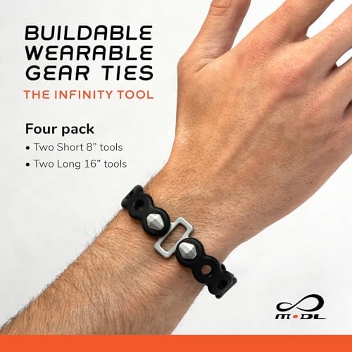 MODL Infinity Tool™ 2.0 Modular Straps (4-Pack) - Flexible Multi-Tool, Gear Strap, Wearable Gadget for Outdoor Adventure, Survival, Camping, Travel, EDC - Image 2