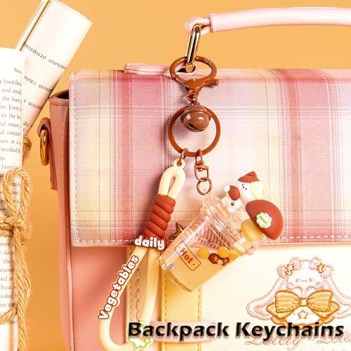YOU WIZV Cute Keychain, Kawaii Backpack Liquid Floating Anime Bunny Keychain for Girls, Women, Daughters, Sister - Image 4