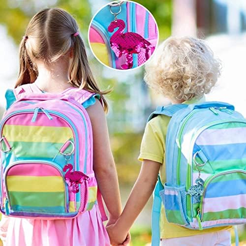 24 Pcs Colorful Sequin Keychains Girls Keyrings Party Bags Gift, Reversible Sequins for Kids Adults Birthday Favors Backpack Accessories - Image 7