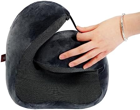 Memory Foam Travel Pillow, Neck Pillow with 360-Degree Head Support, Comfortable and Lightweight, Ideal for Sleeping on Airplane, Car, Train, Bus and Home Use, Comes with Storage Bag (Grey) - Image 5