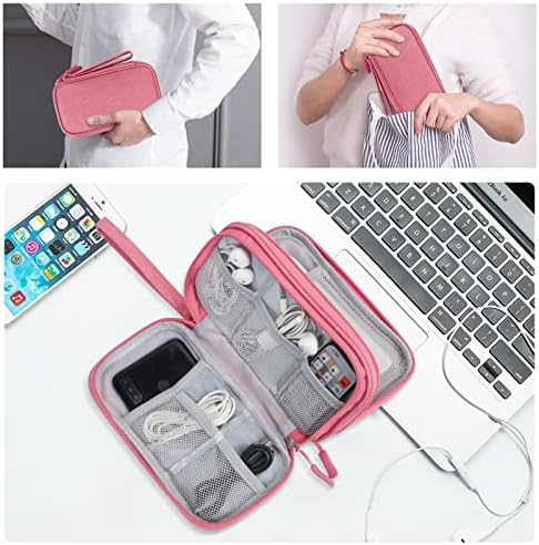 Travel Cable Organiser Bag,Double Layer Tech Pouch for Charger,Lightweight Carry Case Travel Essentials Gadget Bags for Business Trip,Daily Use,Electronics Accessories Storage Cable Bag - Image 7