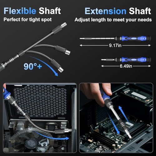 STREBITO Electronics Precision Screwdriver Sets 142-Piece with 120 Bits Magnetic Repair Tool Kit for Phone, MacBook, Computer, Laptop, PC, Tablet, PS4, Game Console - Image 4